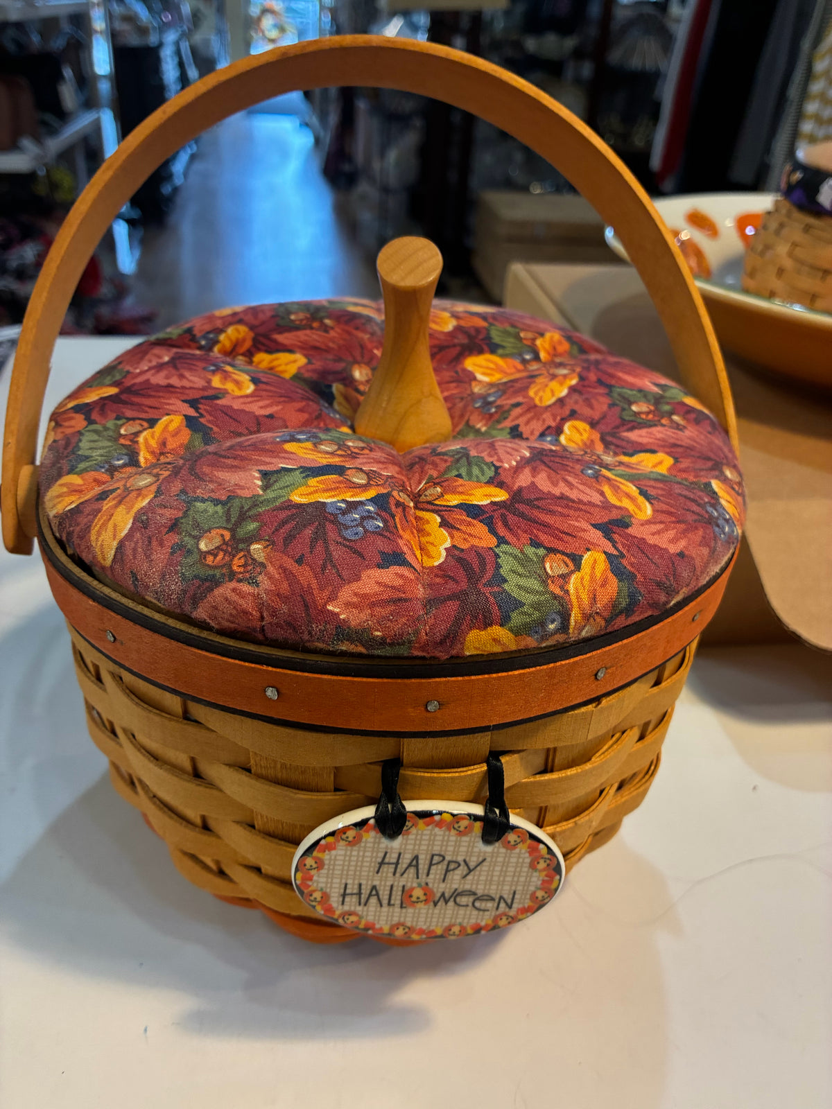 longaberger 1996 Small Pumpkin Basket Set 8x7