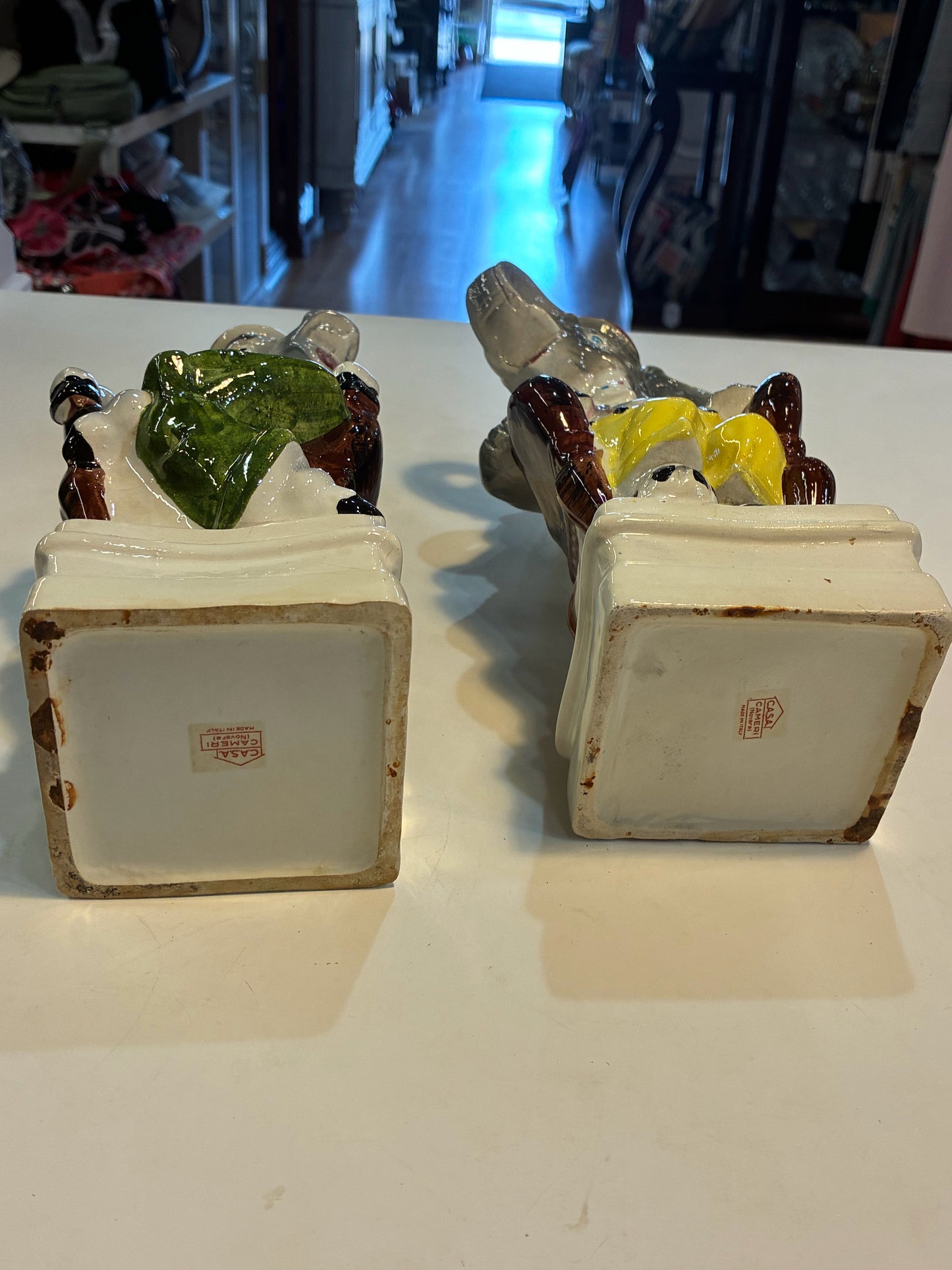 Vintage Italian Ceramic Donkey & Elephant Political Decanter Set