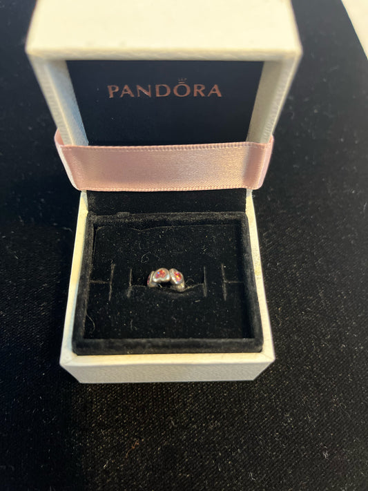 Pandora Pink CZ heart Spacer Charm