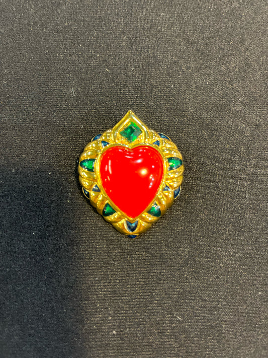 Vintage Shakira Caine Red Heart Brooch