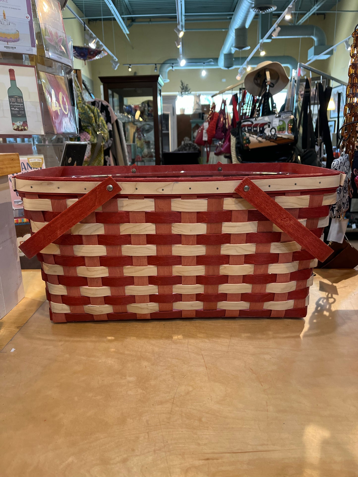 Dresden & Company Pink & White Rectangle Basket
