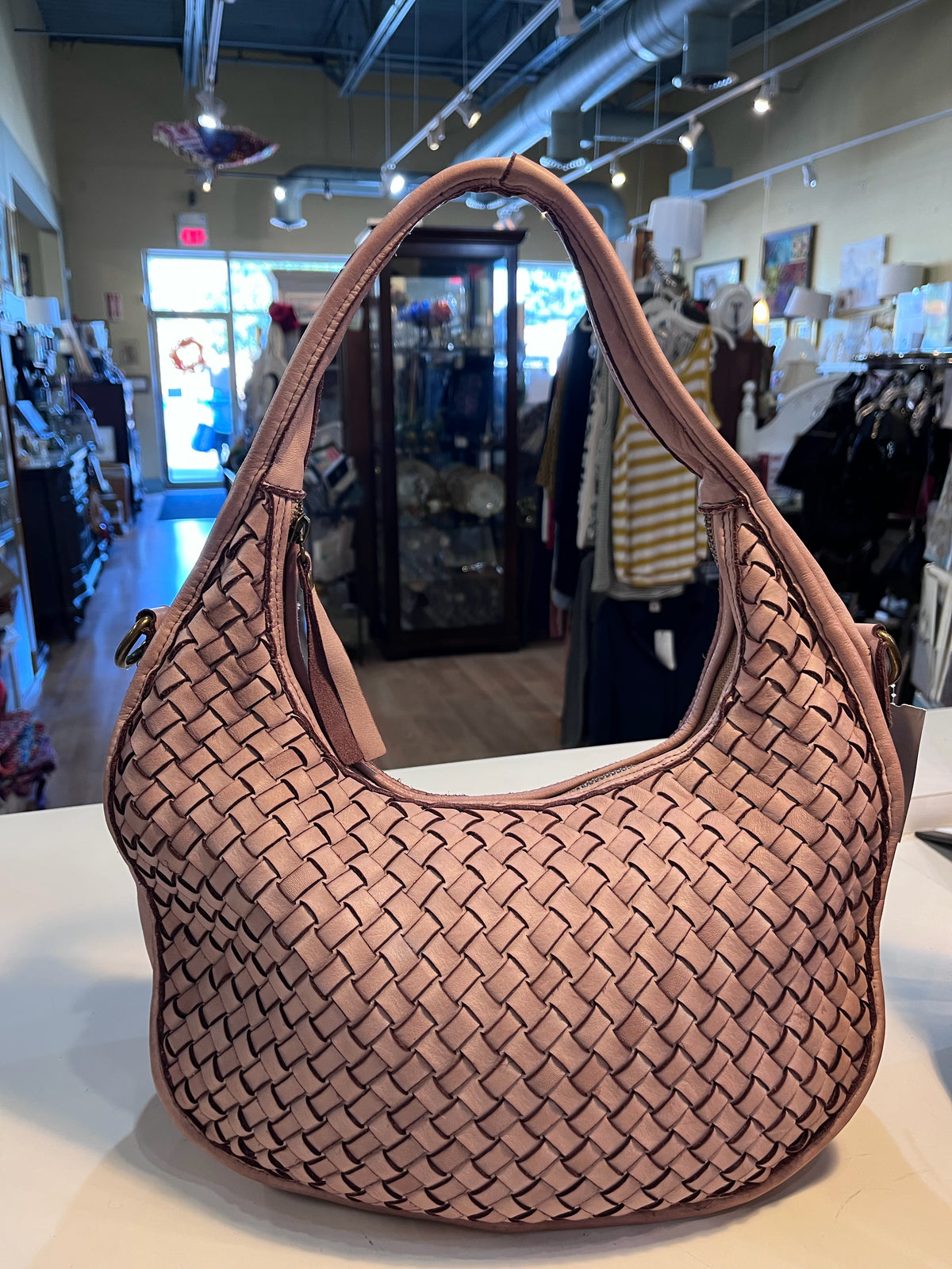 Sundance Woven Leather Shoulder Bag