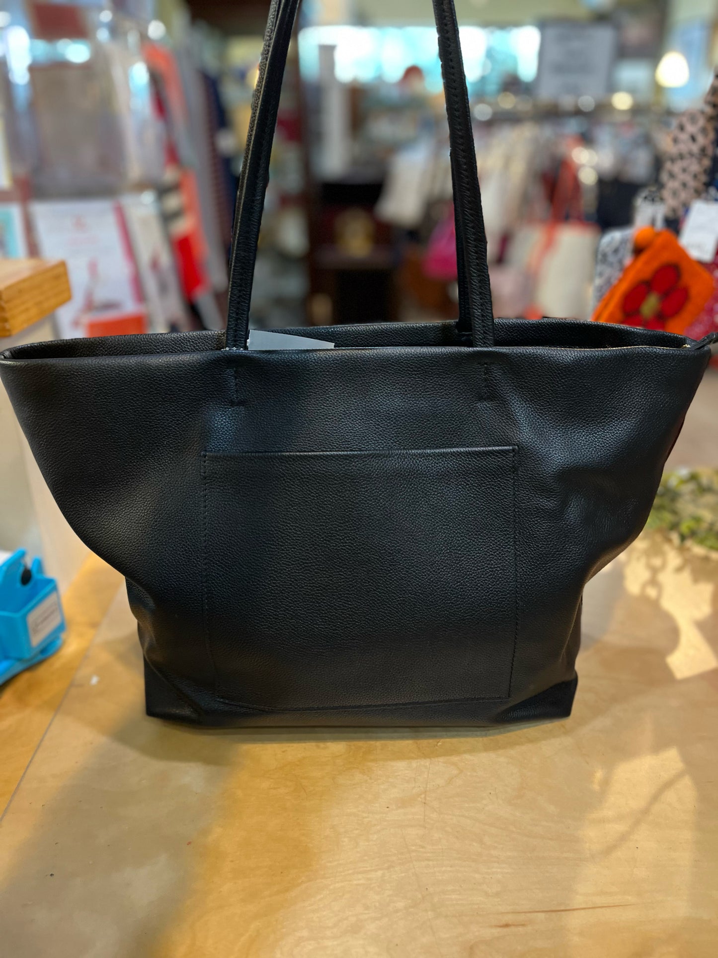 Tory Burch Black Pebble Leather Tote Handbag