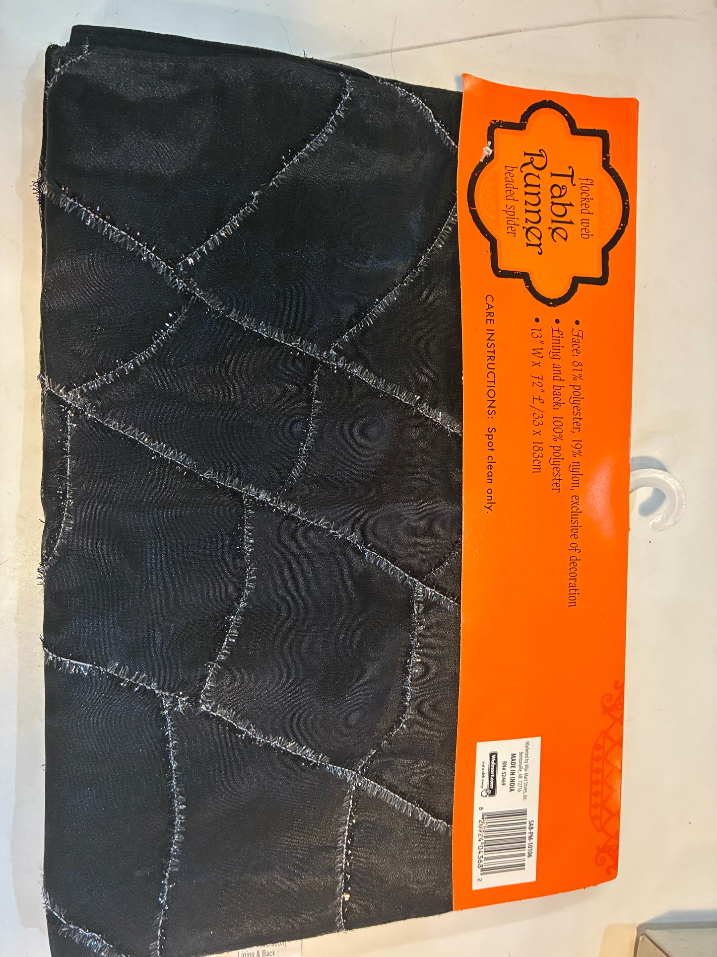 New Black Spider Cob Web Table Runner