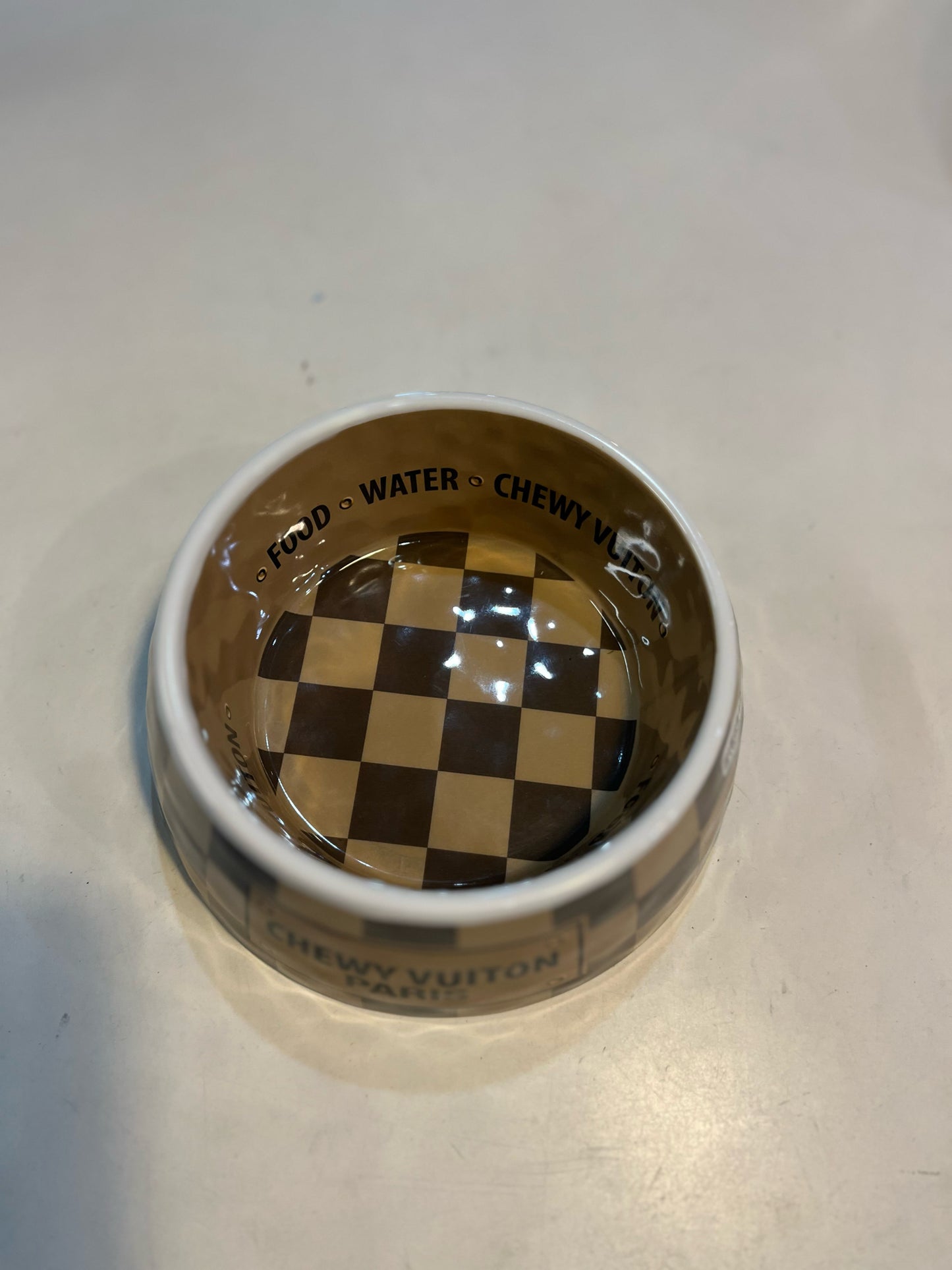 Chewy Vuiton Paris Dog Bowl