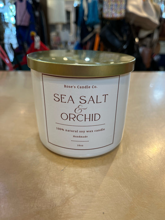 Rose's Candle Co. "Sea Salt & Orchid" Soy Wax Candle