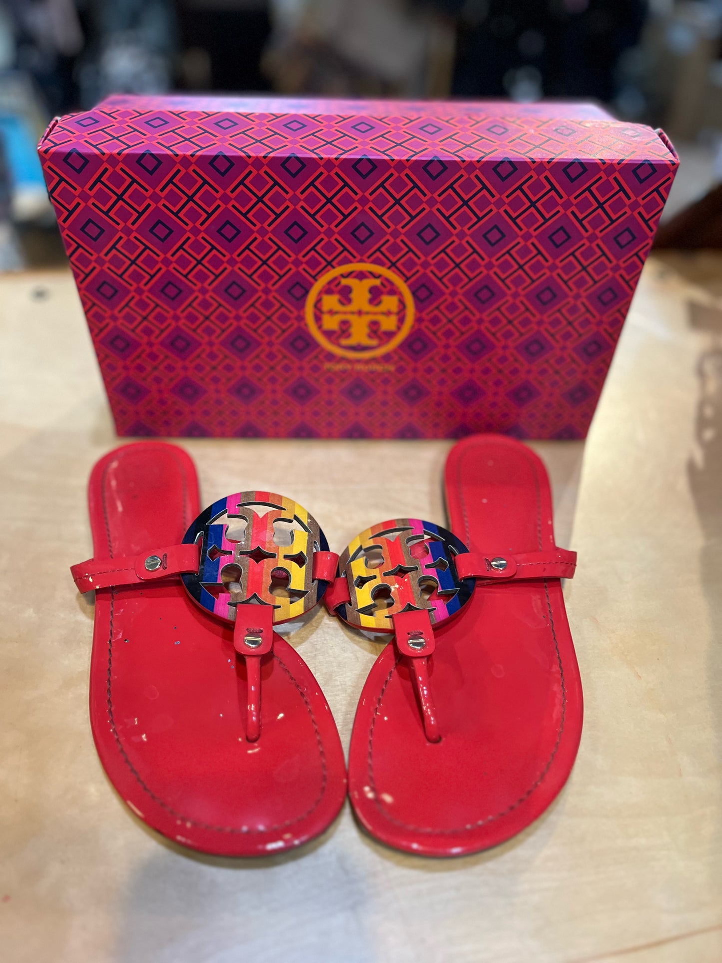 Tory Burch "Vermillion Miller w/ Rainbow" Sandals