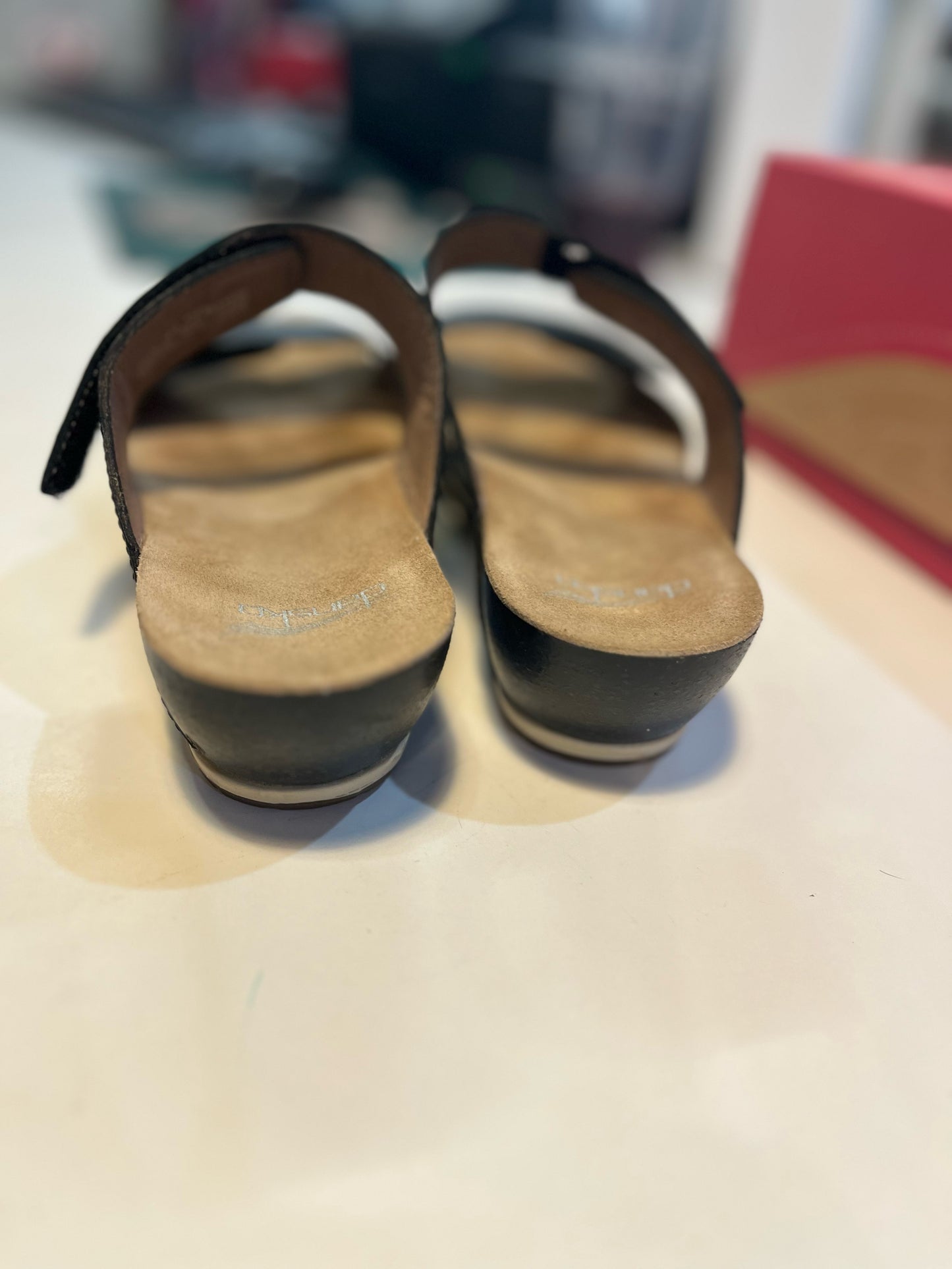 Dansko Black “Vienna Full Grain” Sandals