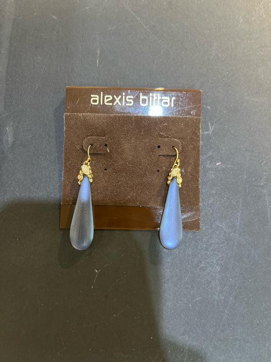Alexis Bittar Navy Lucite & Crystal Earrings