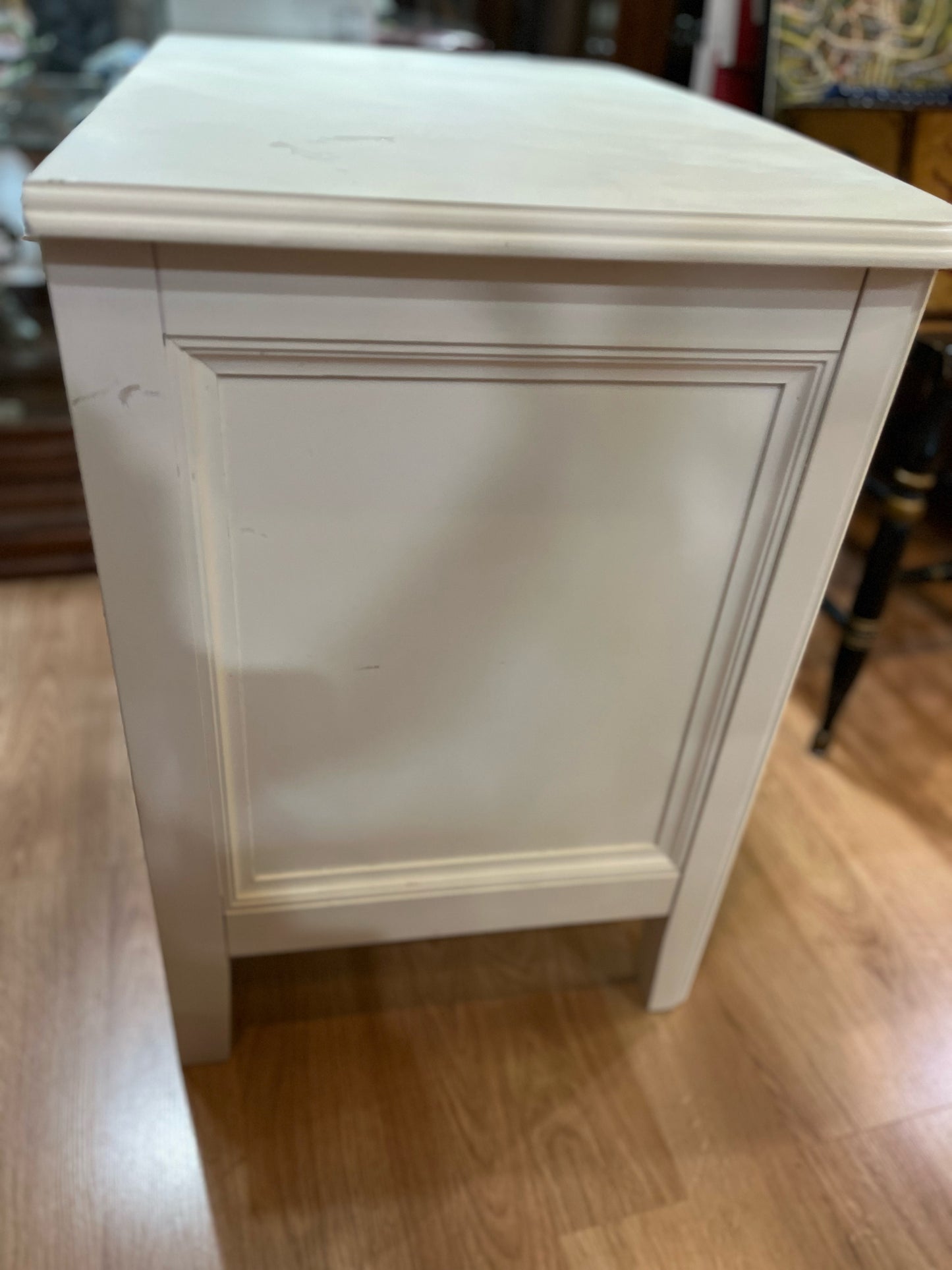 White Two Drawer Nightstand