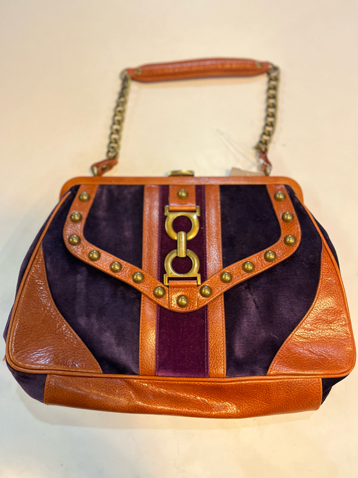 Isabell Fiore Purple Velvet Handbag