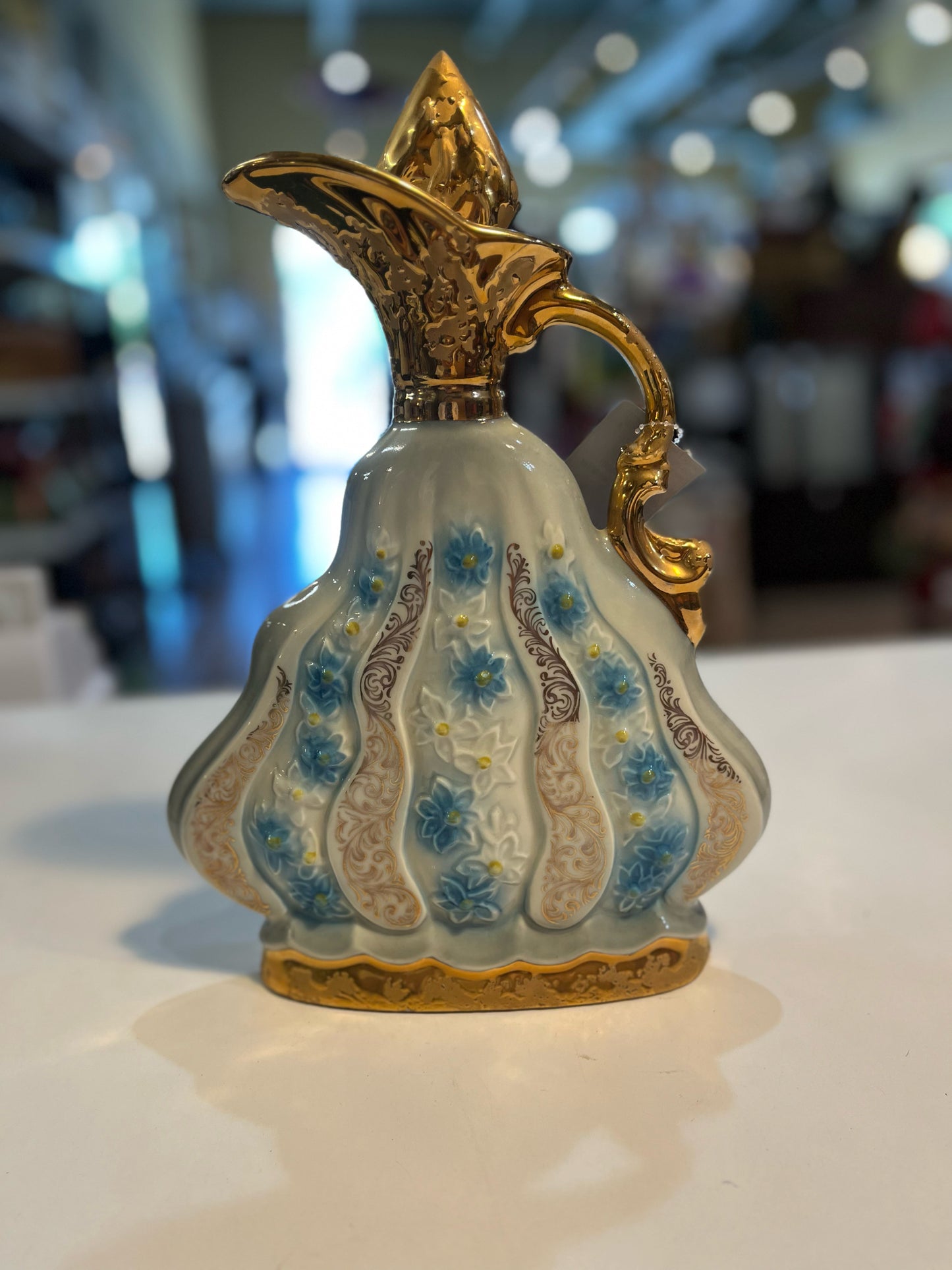 Vintage Jim Beam Blue & Gold Decanter