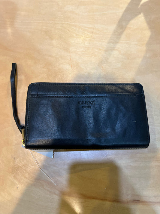 Margot Black Leather Wristlet