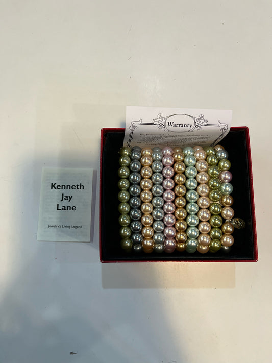 KJL Kenneth Jay Lane Faux Set of 10 Pearl Bracelet