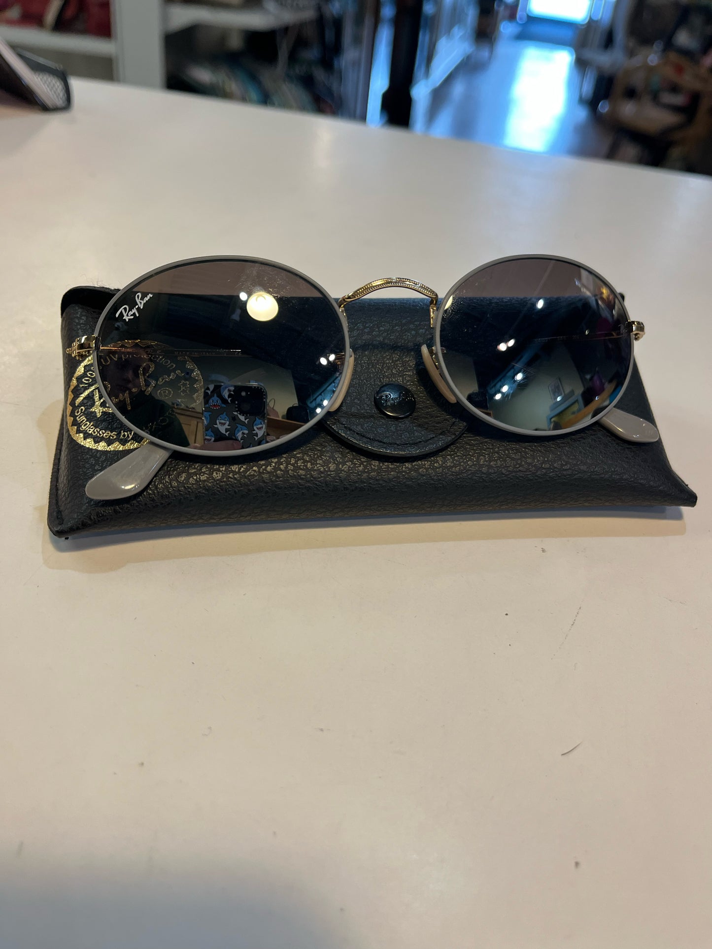 Ray Ban Gray Oval Sunglasses