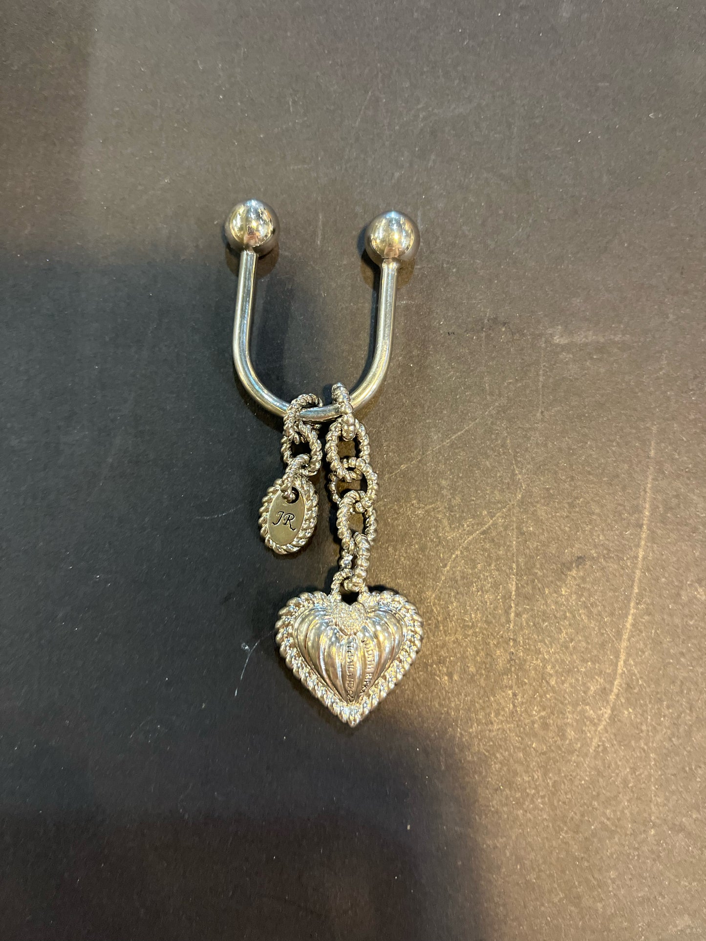 Judith Ripka Silver Heart Keychain