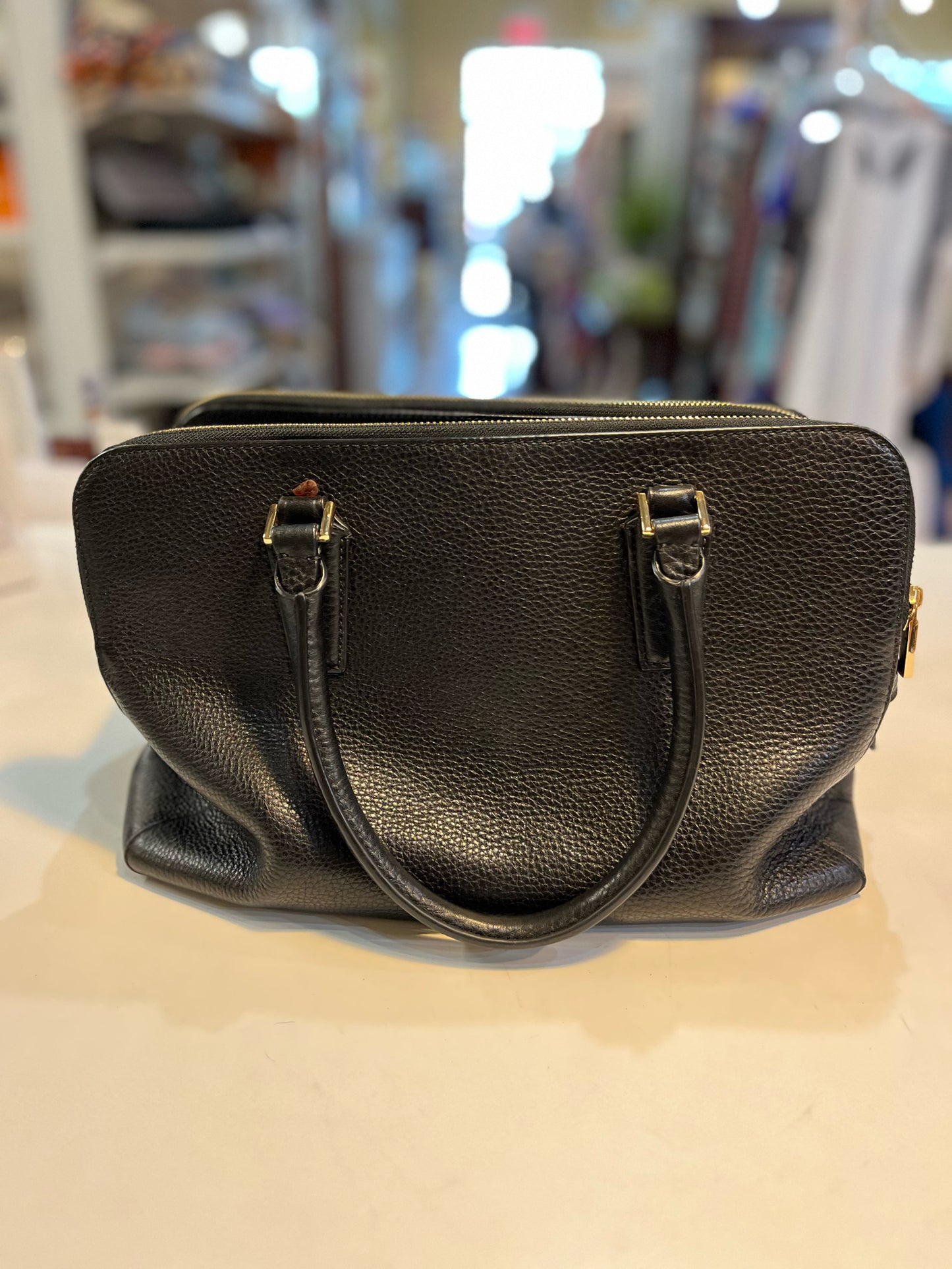 Tory Burch Black "Marion Triple Zip" Handbag