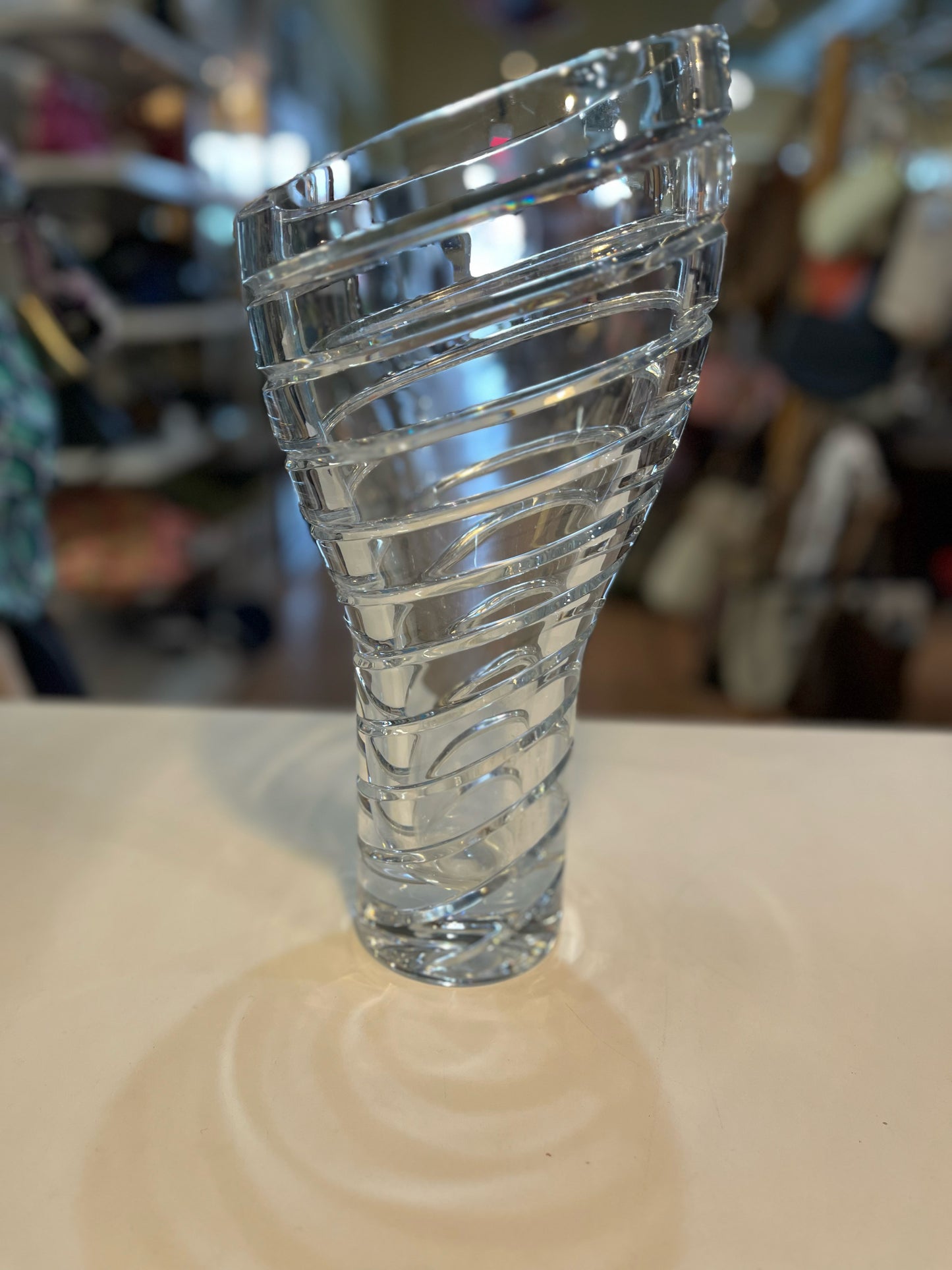 Nambe Bopp Spiral Crystal Vase