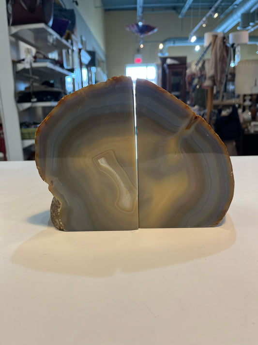 Gray Agate Bookends