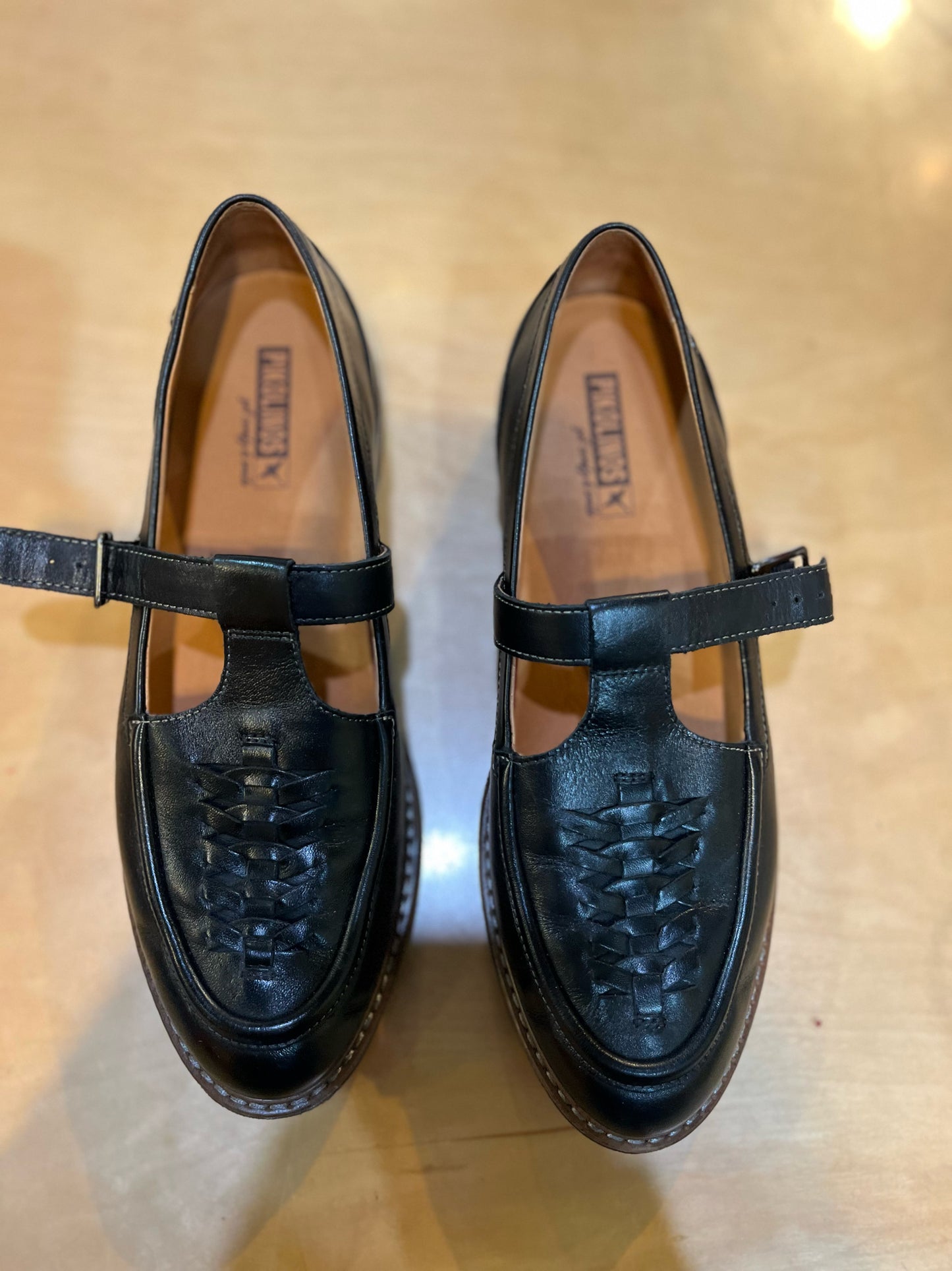 Women’s Black Pikolino “Aldaya” Leather Loafers