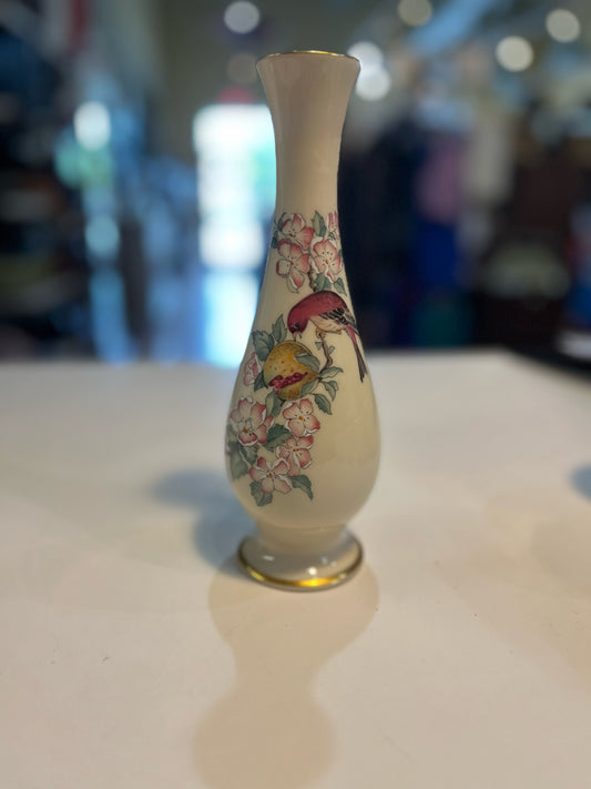 Lenox Ivory Bird & Floral Design Vase