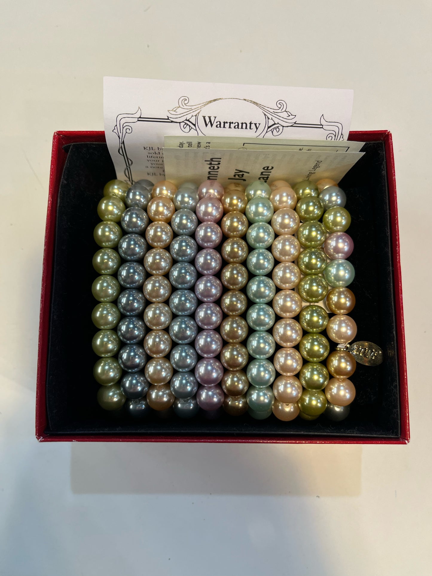KJL Kenneth Jay Lane Faux Set of 10 Pearl Bracelet