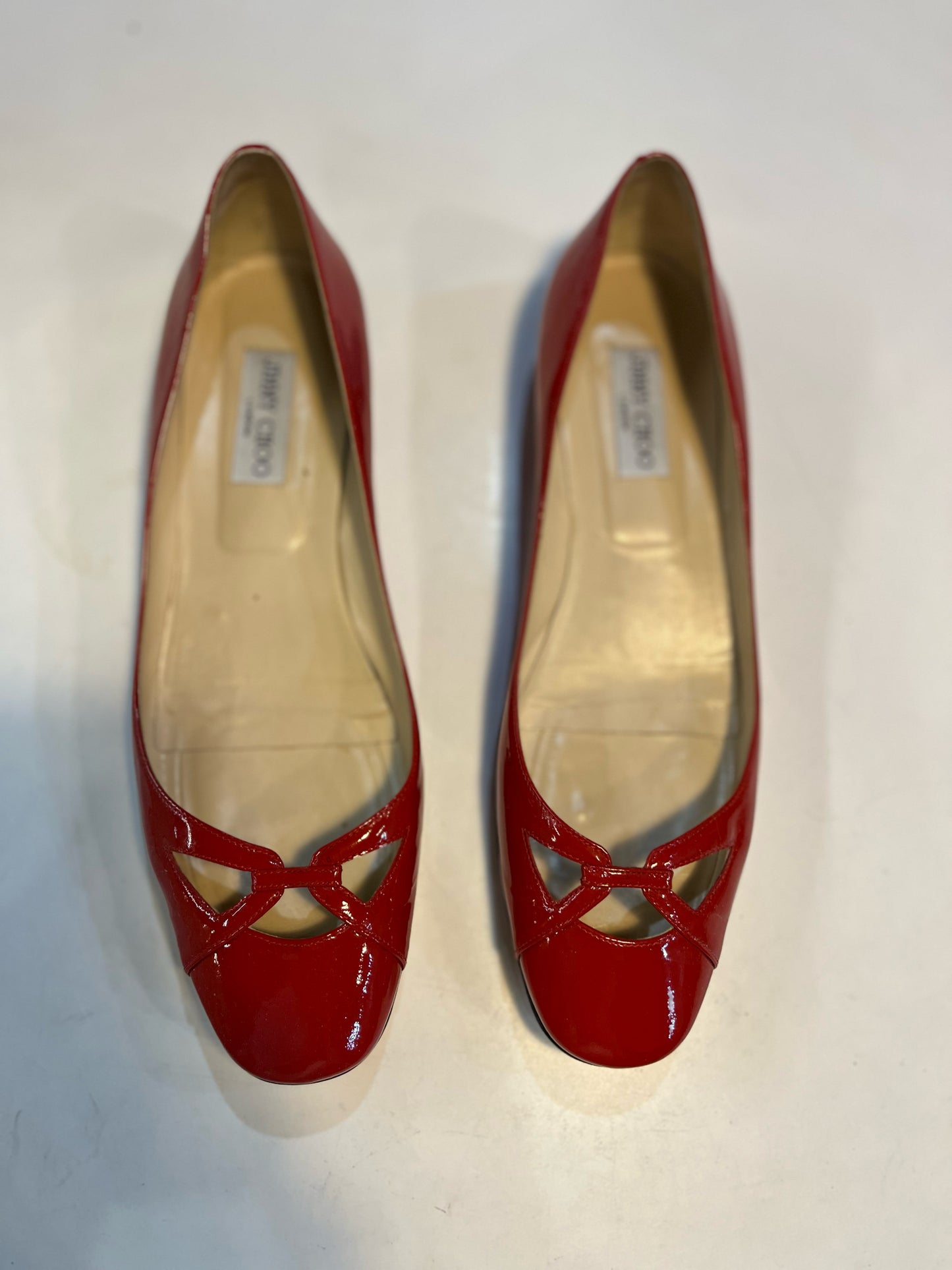 Jimmy Choo Red "London Glossy" Flats