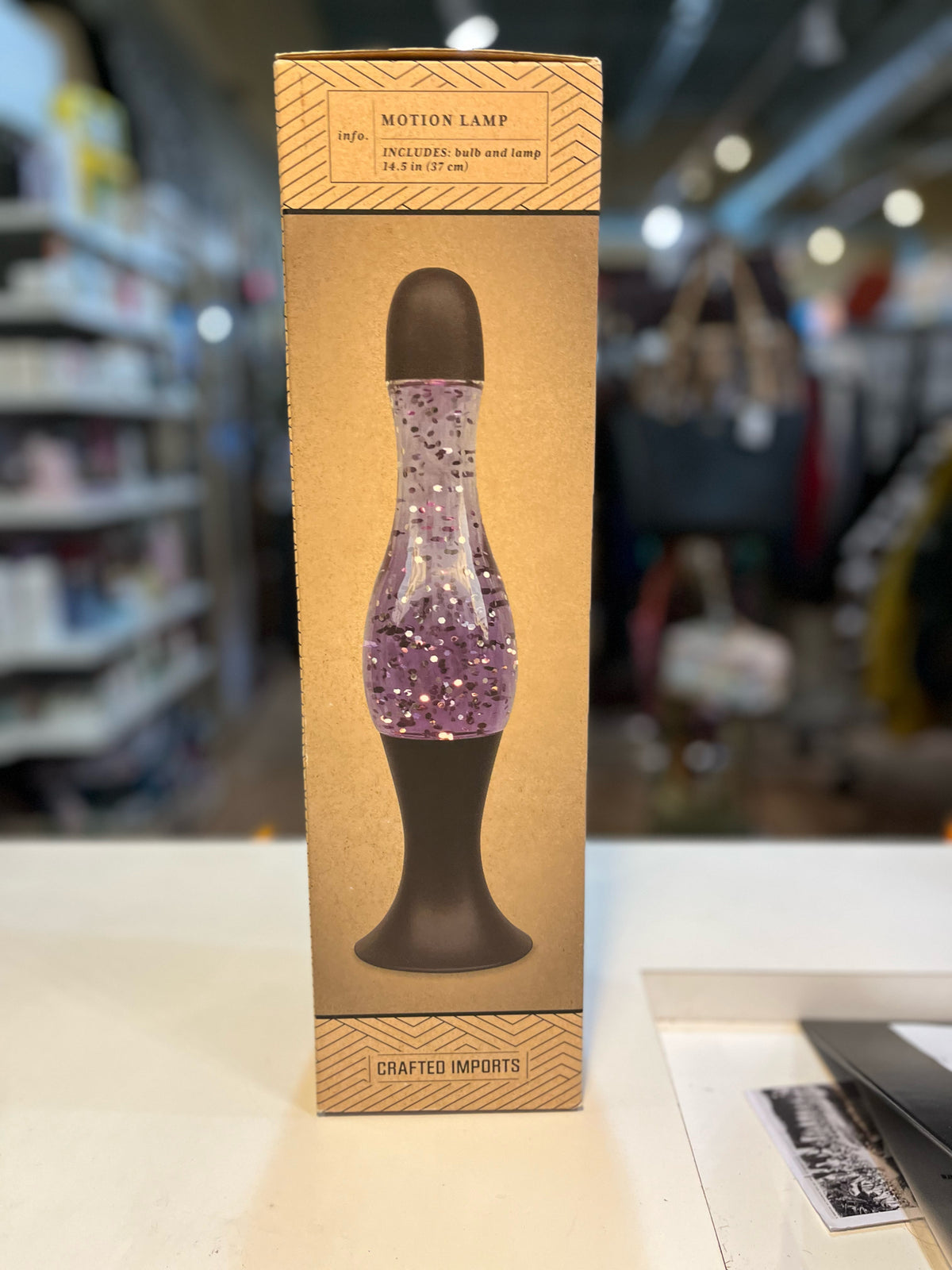 The Crafted Imports Bowling Pin Glitter Motion Lamp
