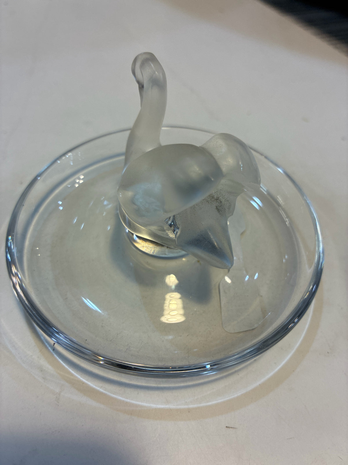 Lalique Crystal Swan Ring Trinket Dish
