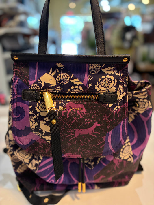 Marc Jacobs Purple Animal Print Backpack