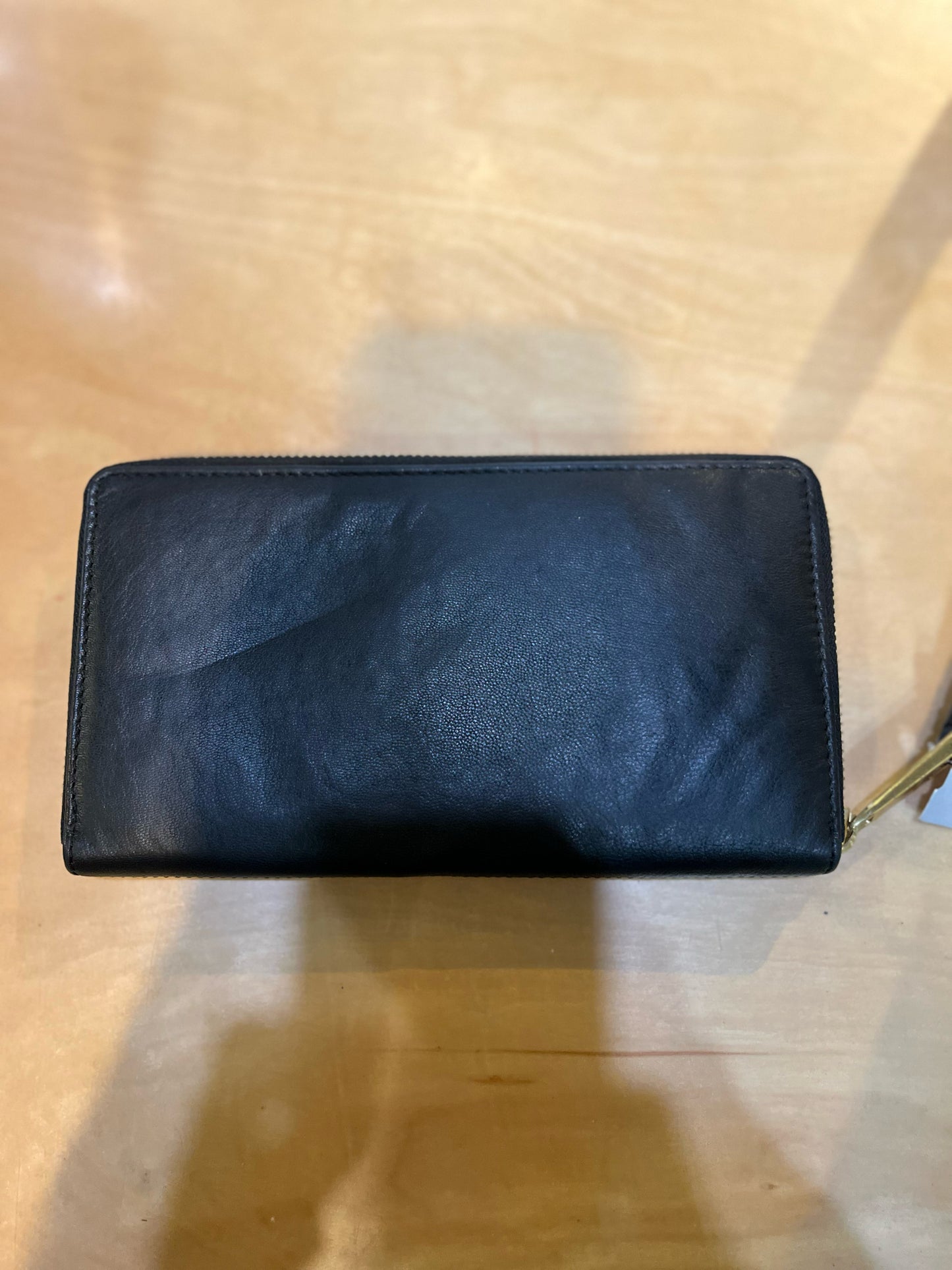 Margot Black Leather Wristlet