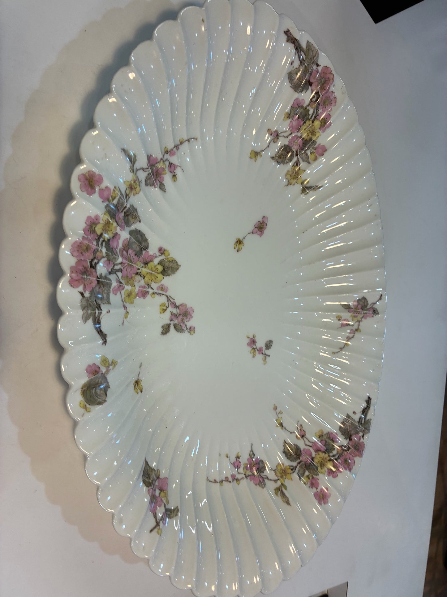 Limoges Large Oval Cherry Blossoms Platter