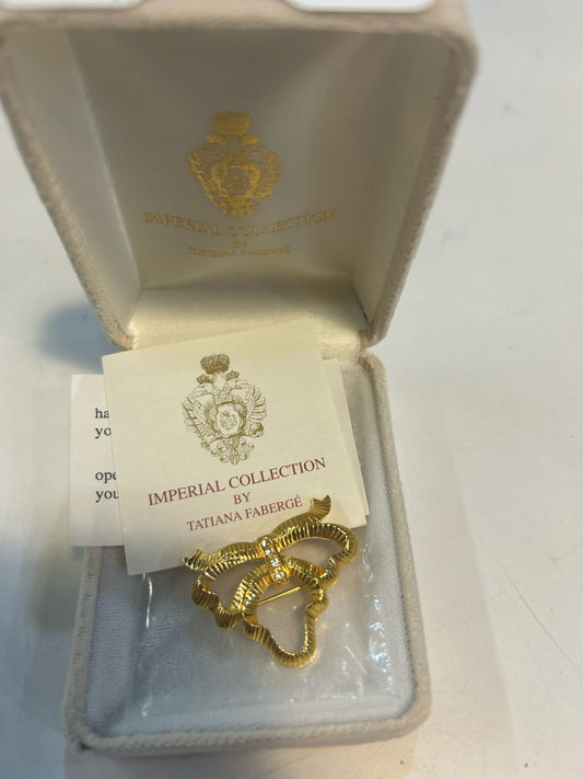 Tatiana Faberge "Bow Charm Holder" Pin