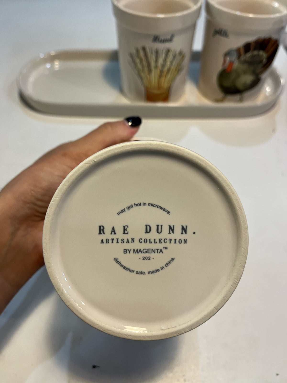 Rae Dunn "Gobble Blessed Grateful" Utensils Holder Set