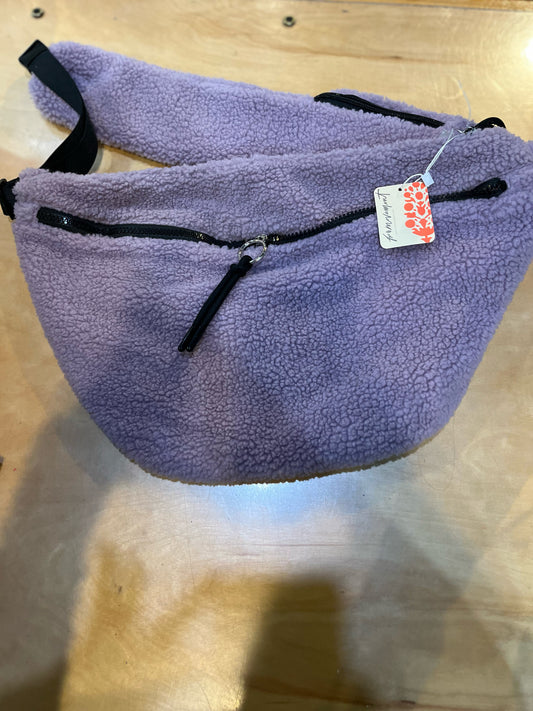NWT Free People FP Movement Overachiever Light Purple Sherpa Sling Bag