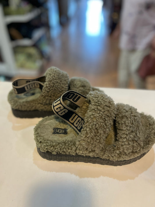 UGG Olive Green "Oh Fluffita" Sandals
