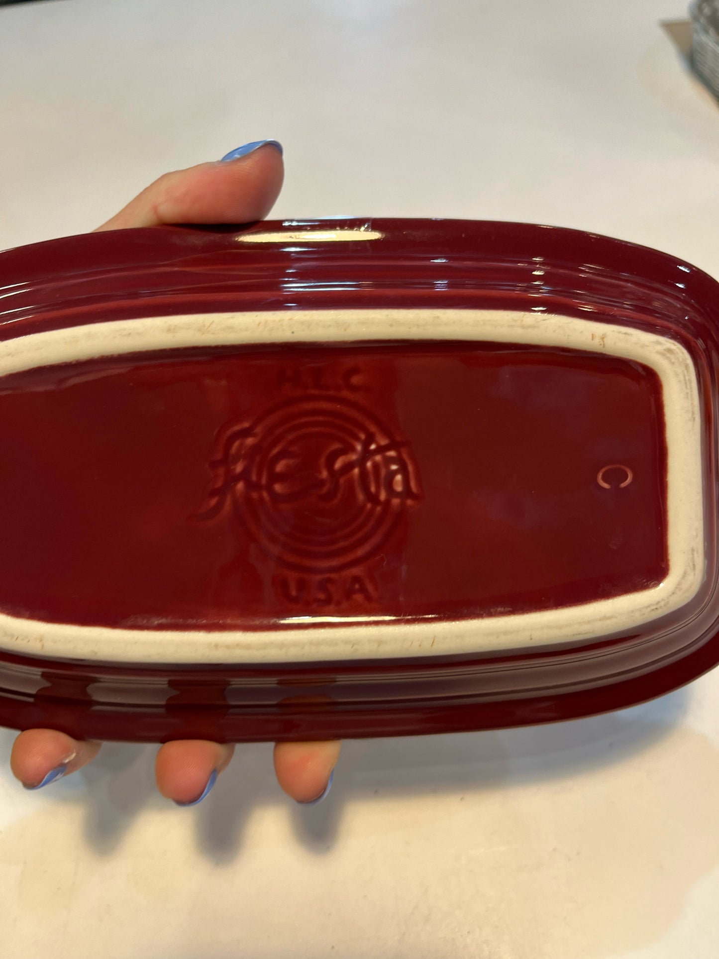 Fiestaware Red Wine Butter Dish