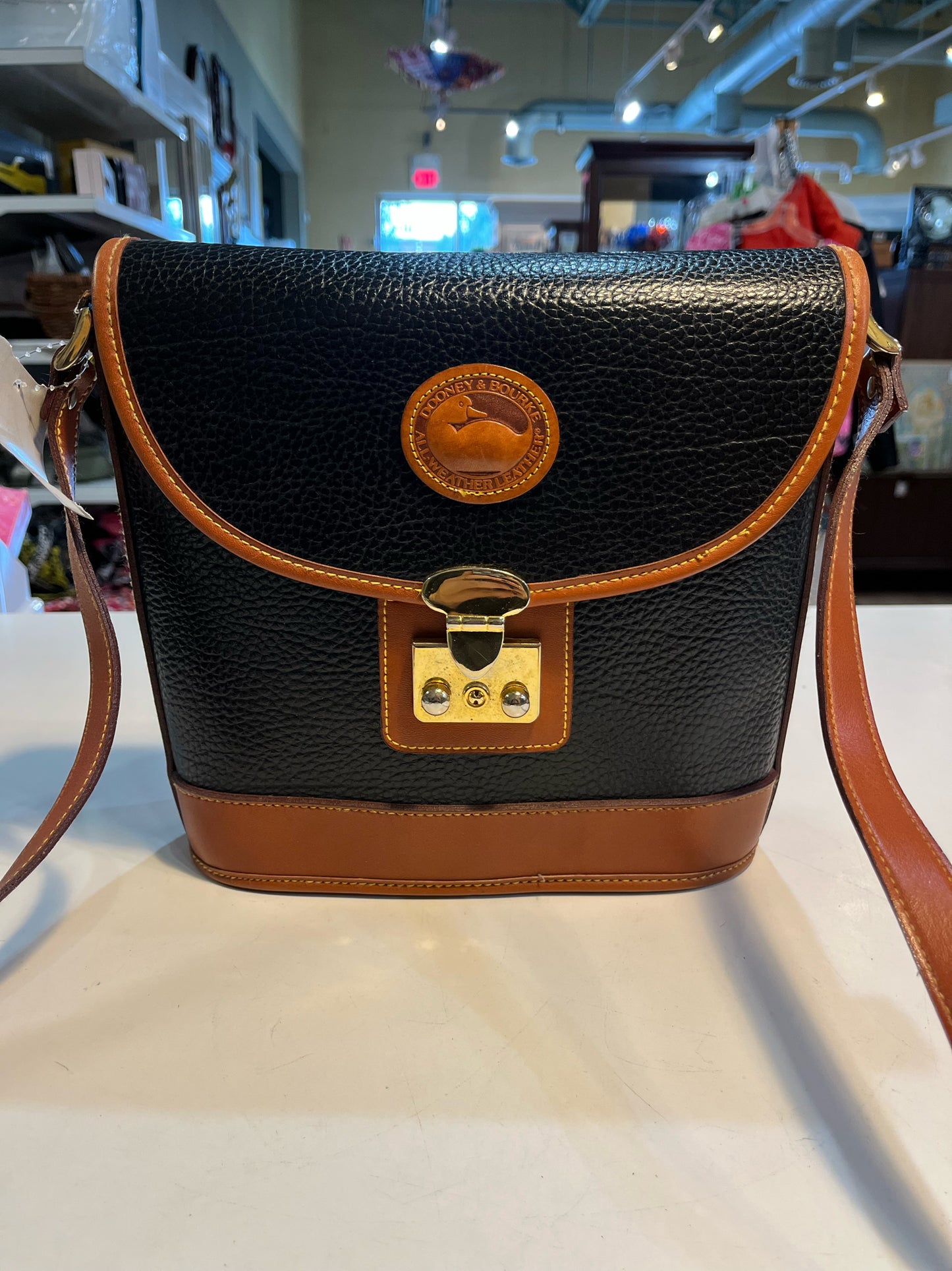 Dooney & Bourke Black Grain "Cavalry Spectator" Handbag