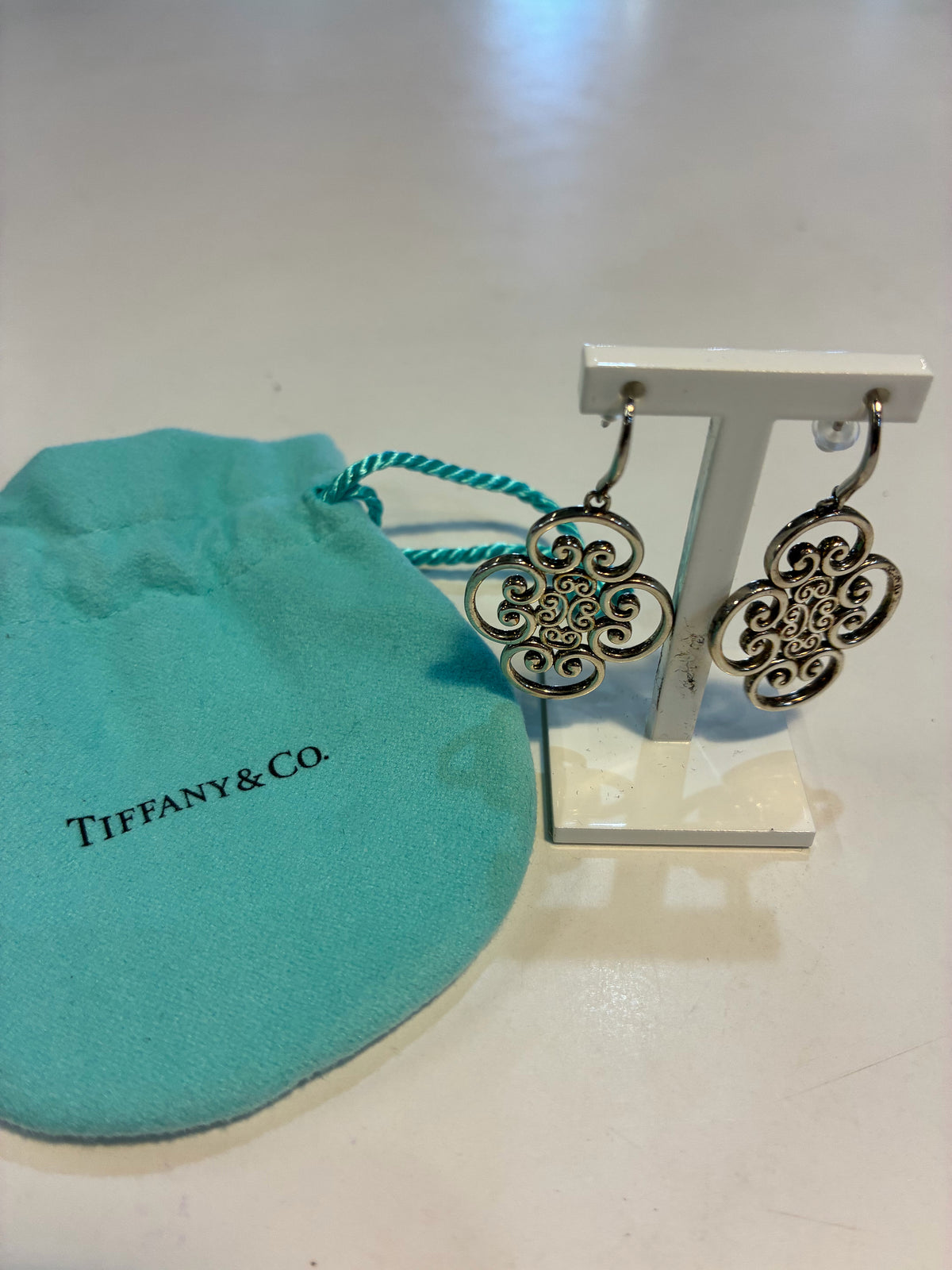 Tiffany Sterling Silver Paloma Picasso Scroll Drop Earrings