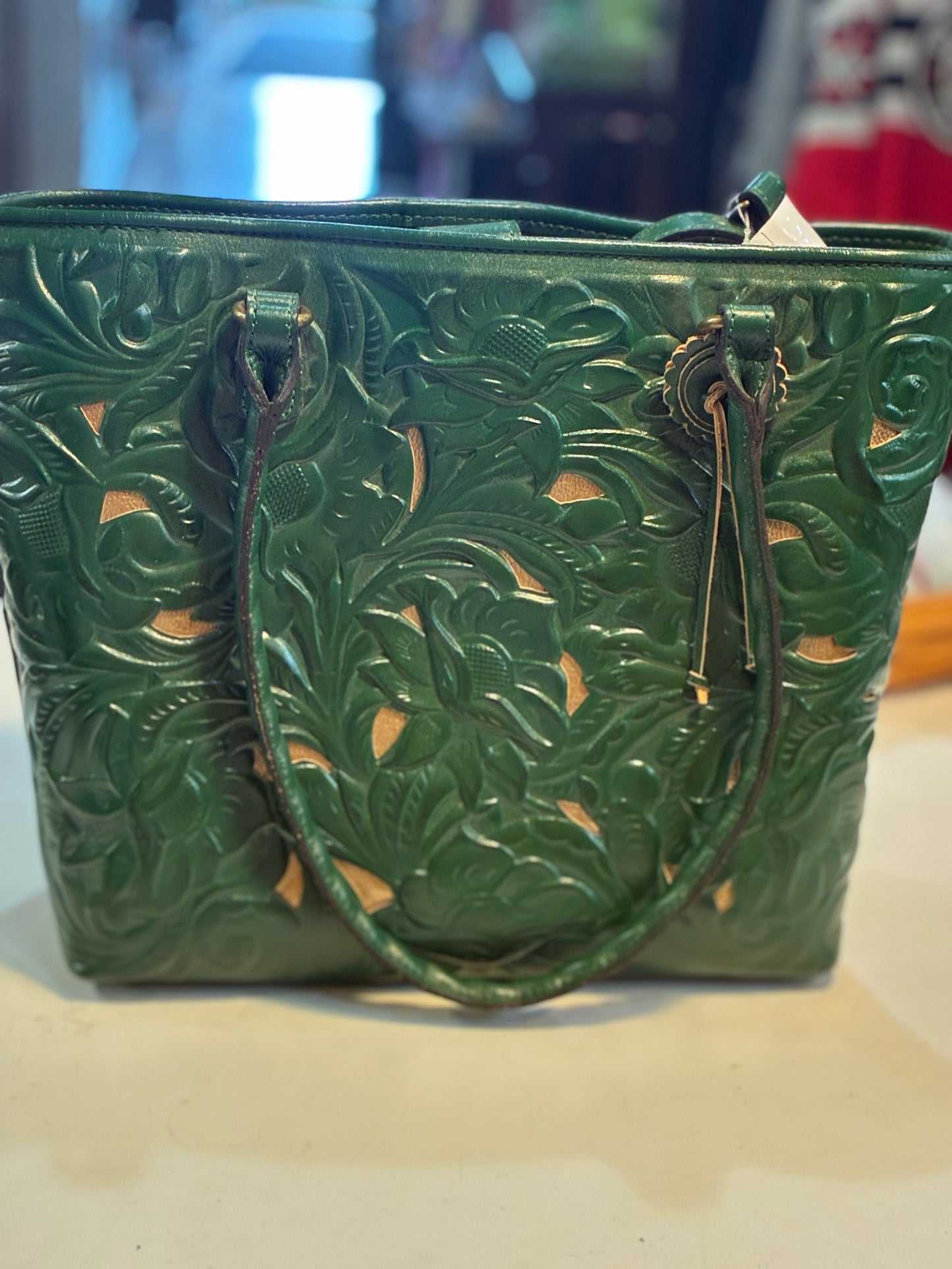 Patricia Nash "Adeline Burnished Cutout Tooled" Tote NWT