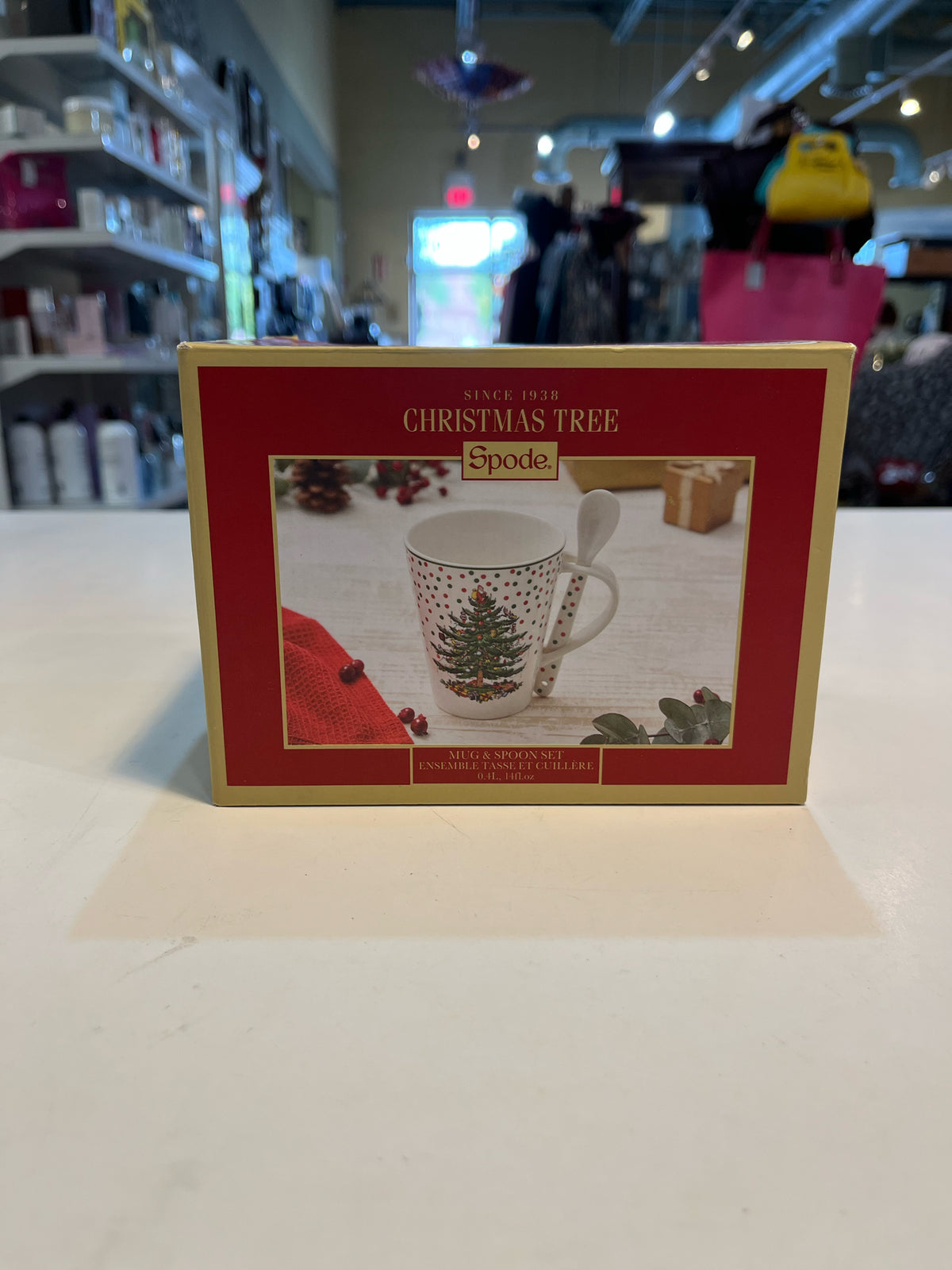 Spode Christmas Tree Mug and Spoon Set