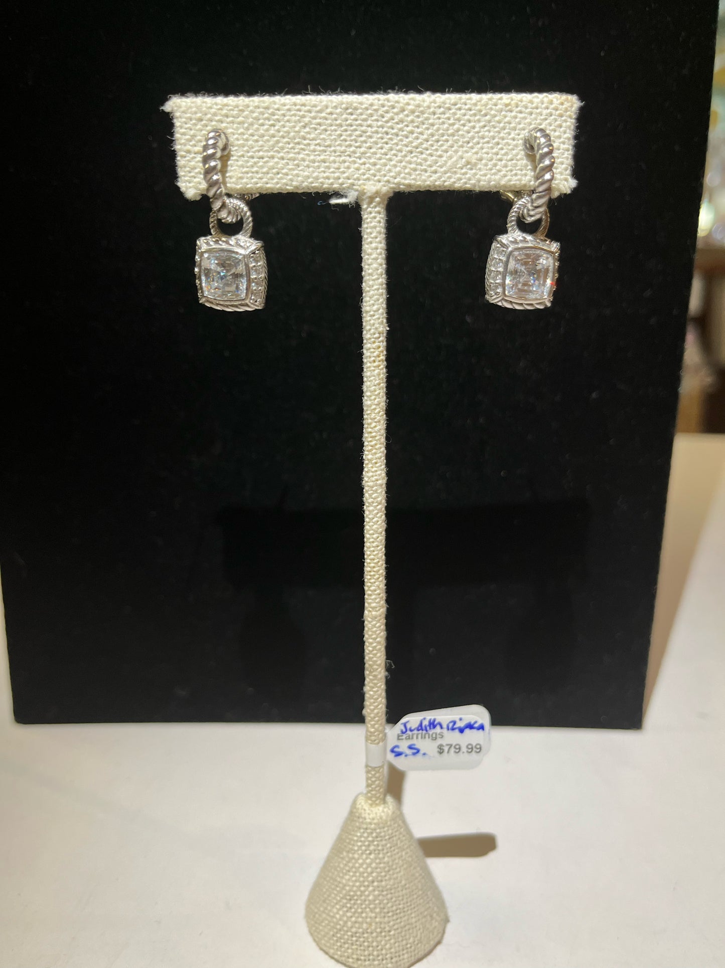 Judith Ripka "Asscher Cut" Earrings