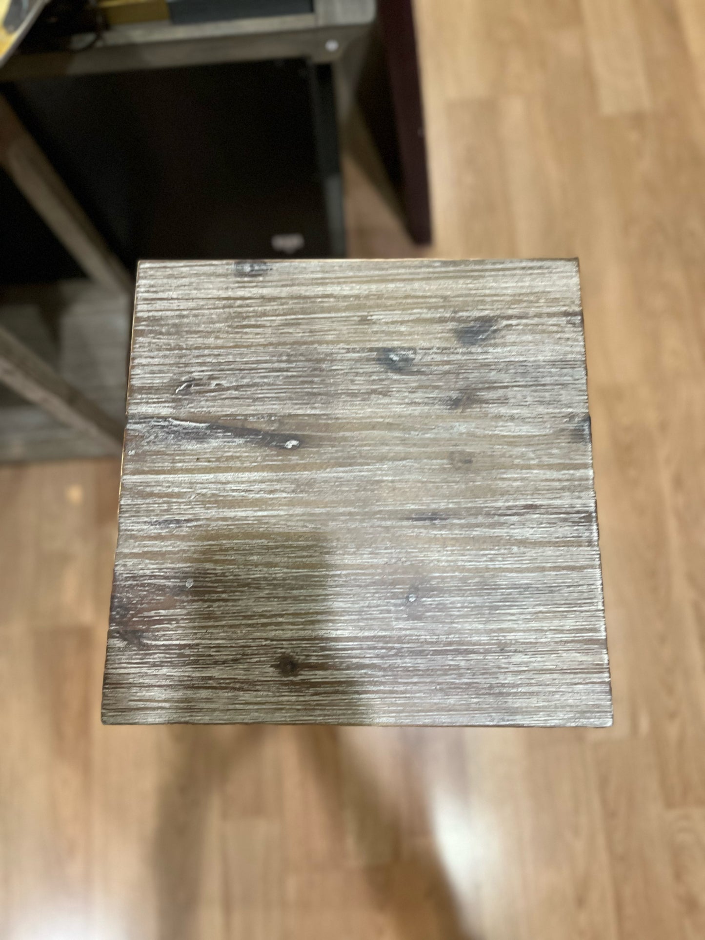 Gray Two Shelf End Table