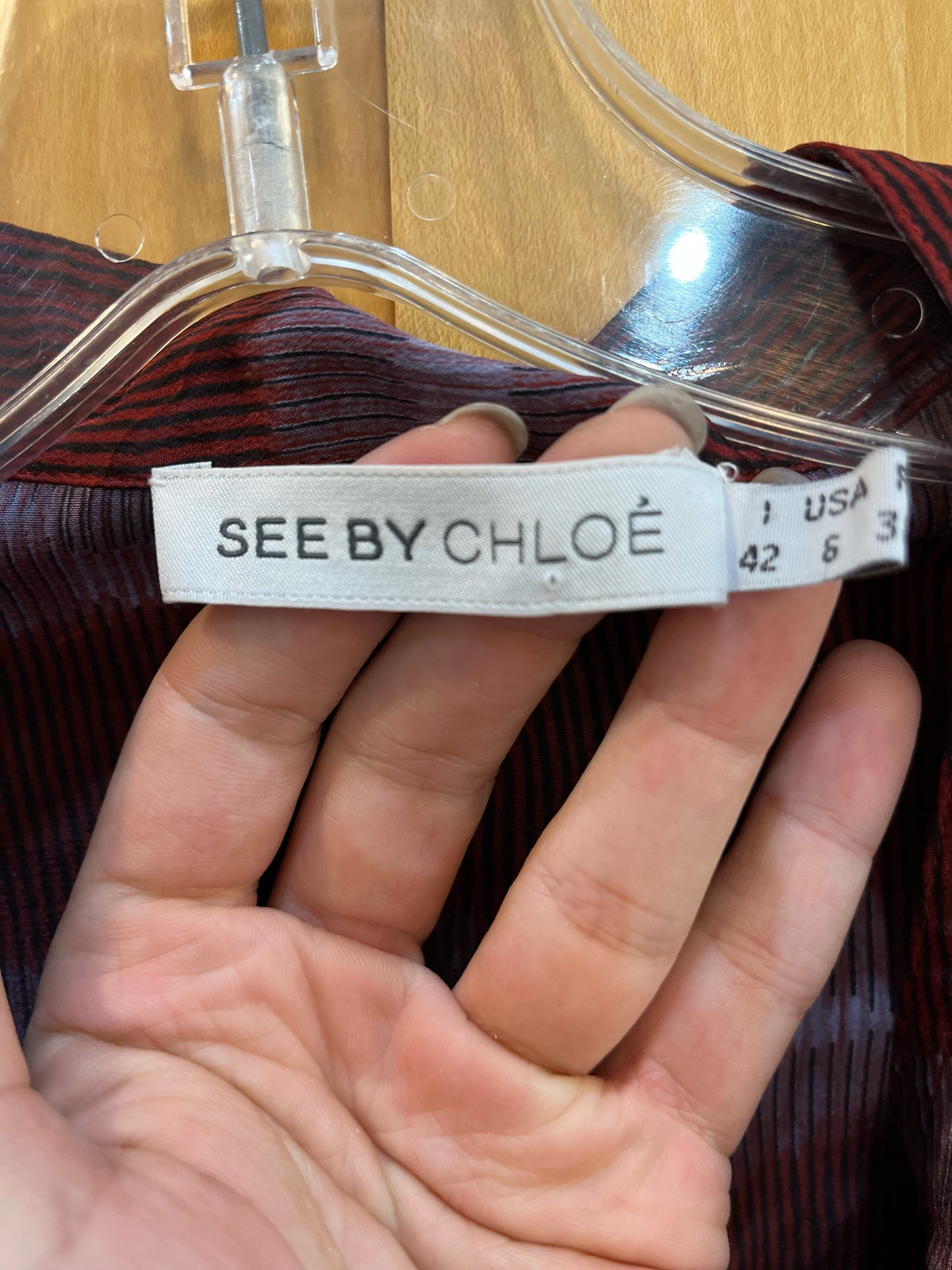 See by Chloe Purple Silk Blouse