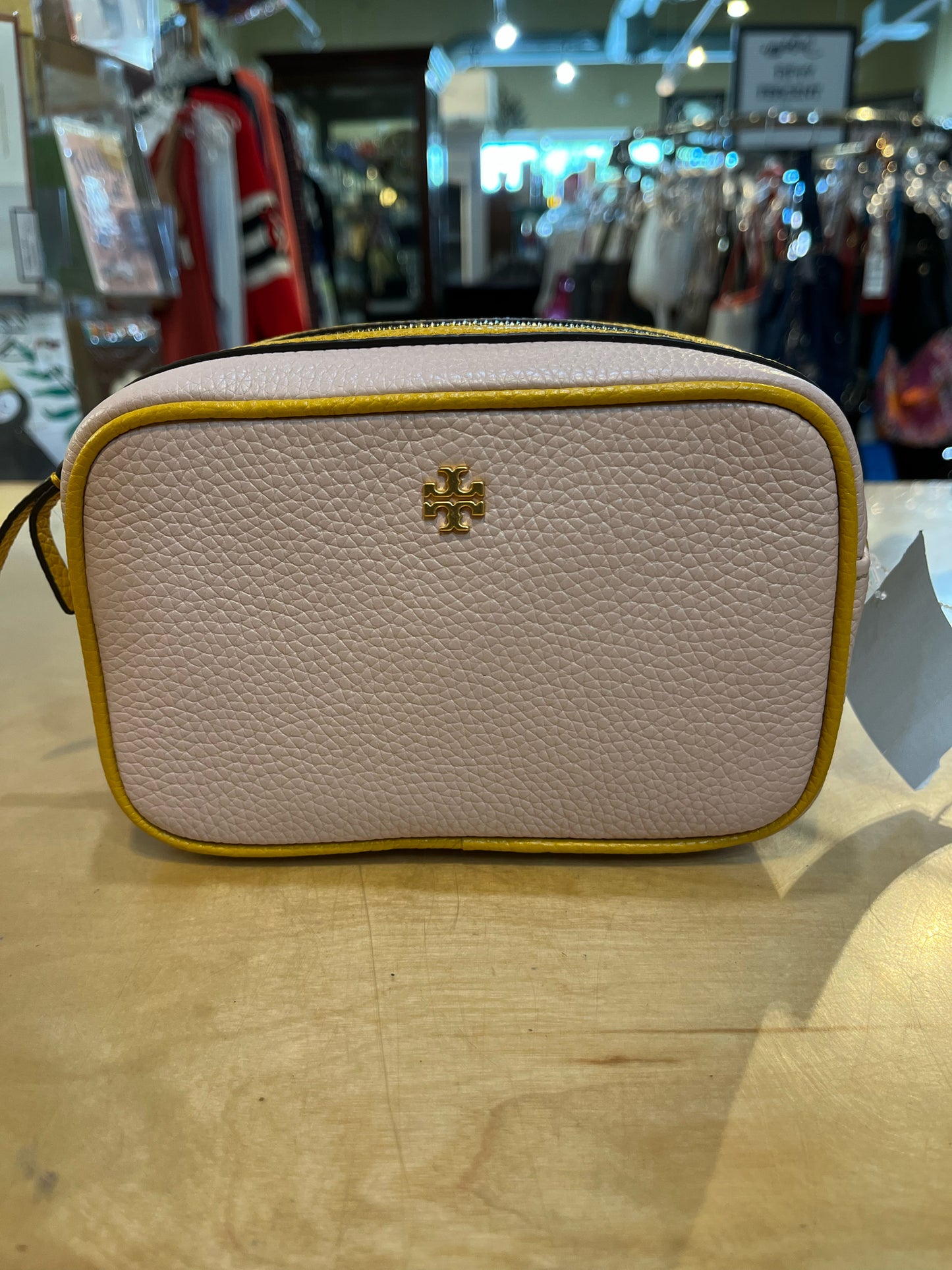 New Tory Burch Pink & Yellow “Blake Mini Camera” Handbag