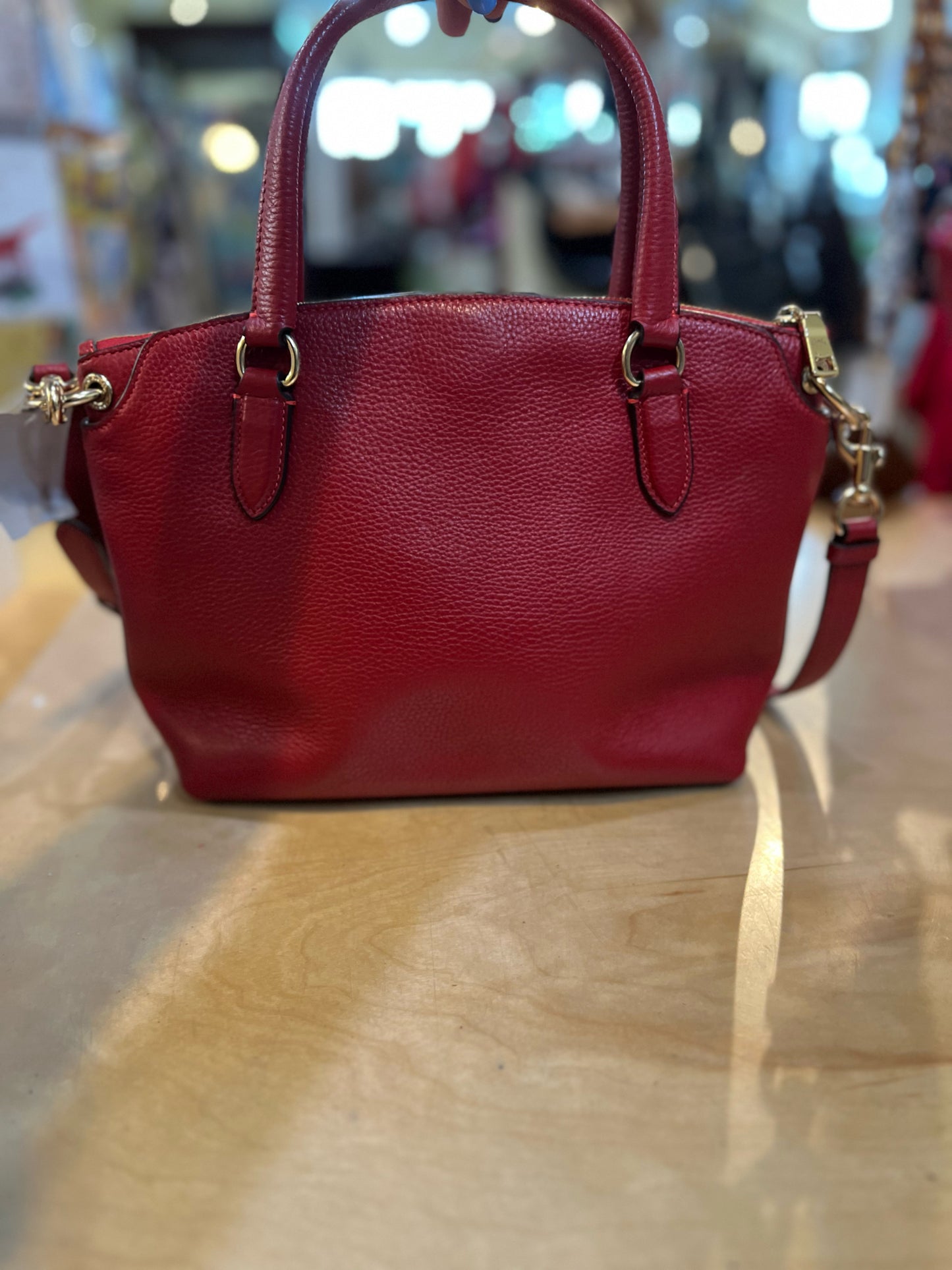 Coach Red Leather "Remi" Handbag