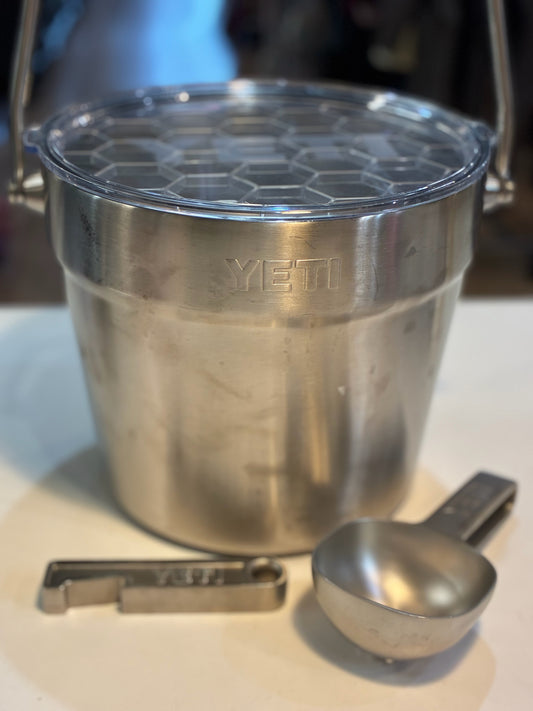 YETI Rambler Beverage Bucket w/ scooper & brick bottle opener