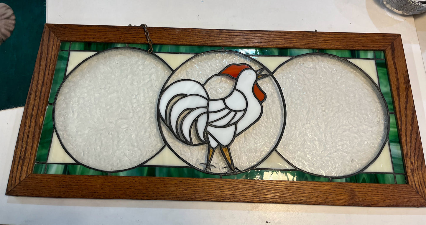 Rooster Stained Glass Piece