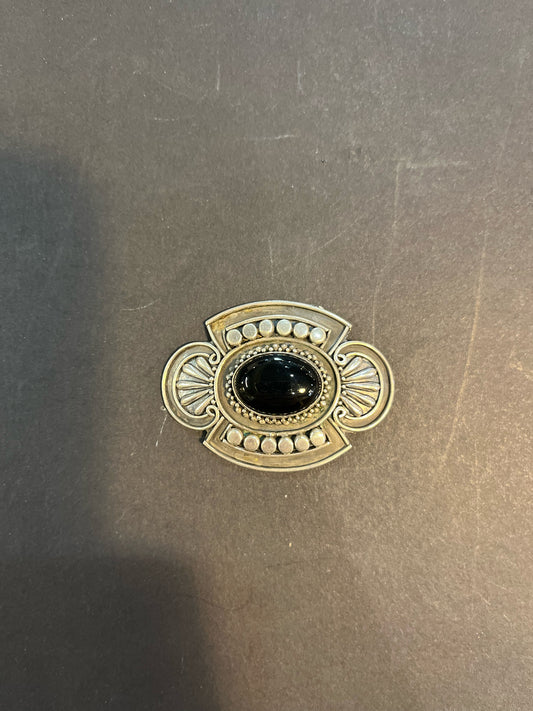 Vintage S.S. Hermatite Cab Brooch