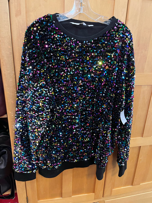 Shiraleah Multi Color FIESTA Sweatshirt Sequined Top